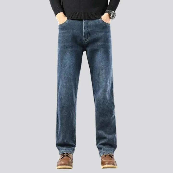 Dark wash classic fit jeans for men