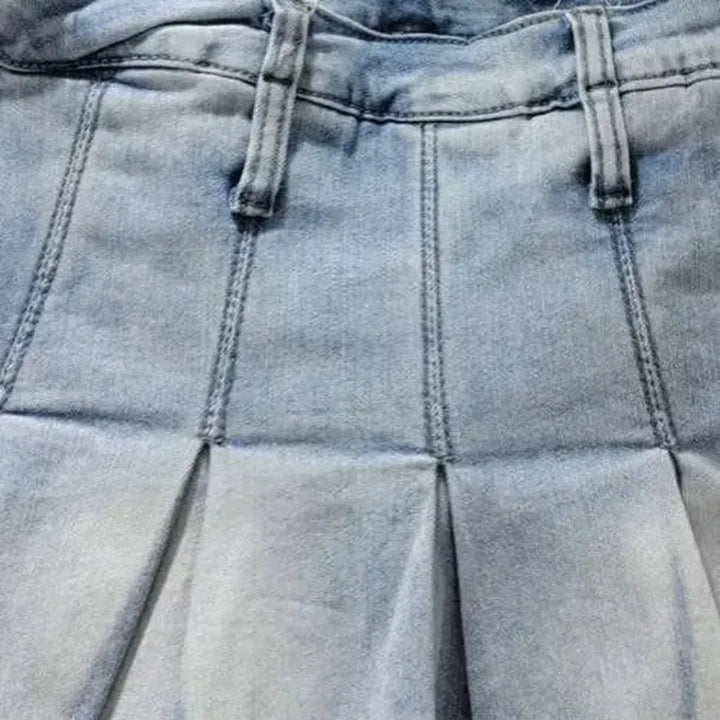 Fashion sanded jean skort
 for ladies