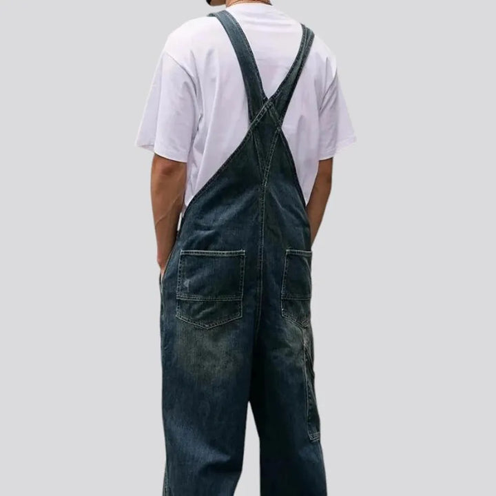 Fashionable loose men's jeans dungaree