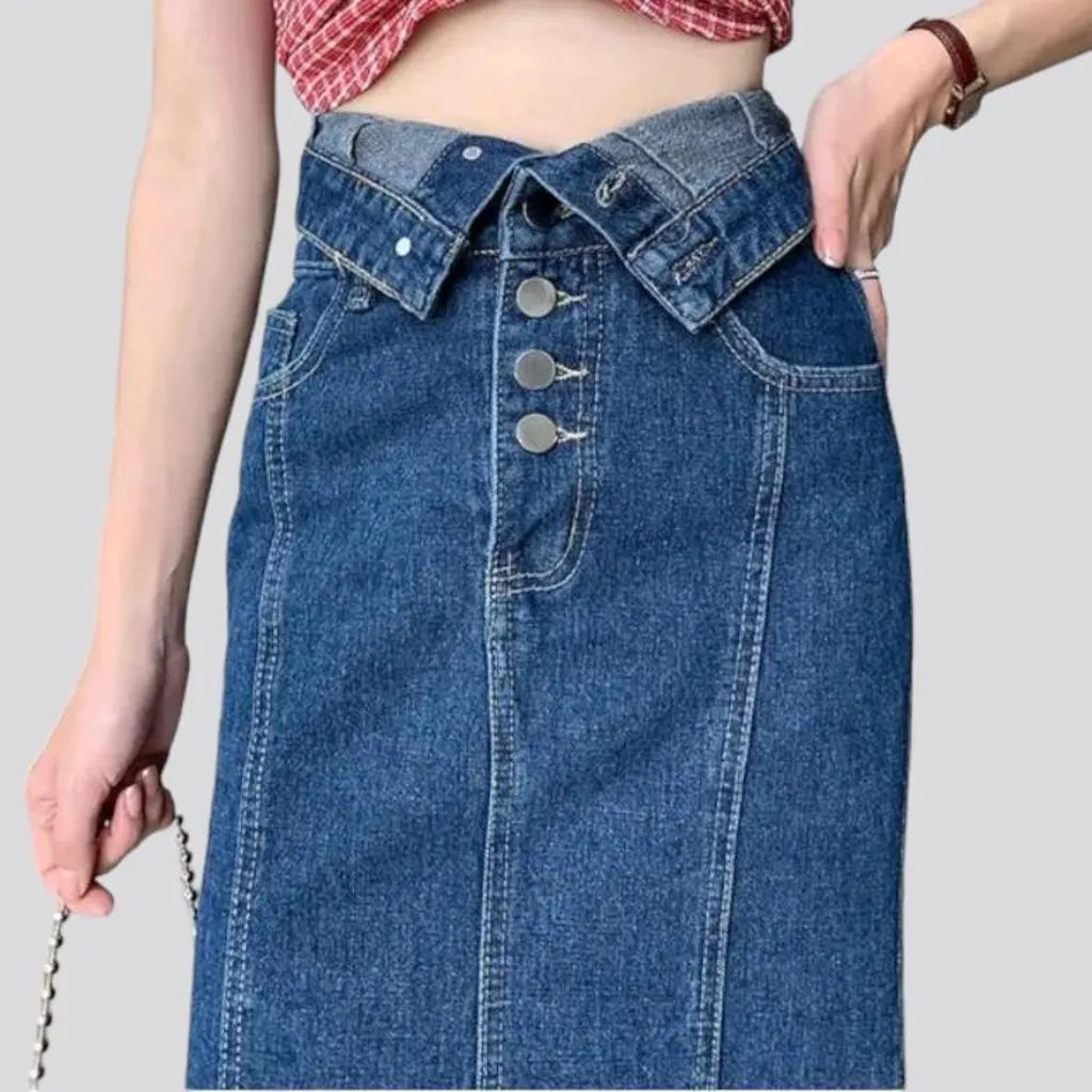 Street slit women's denim skirt