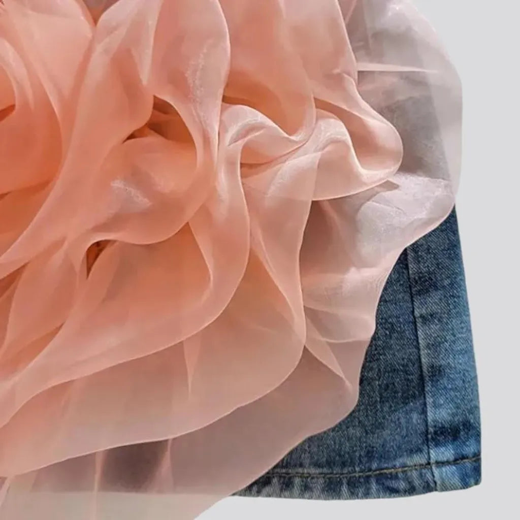 Cotton-rose women's jean skort