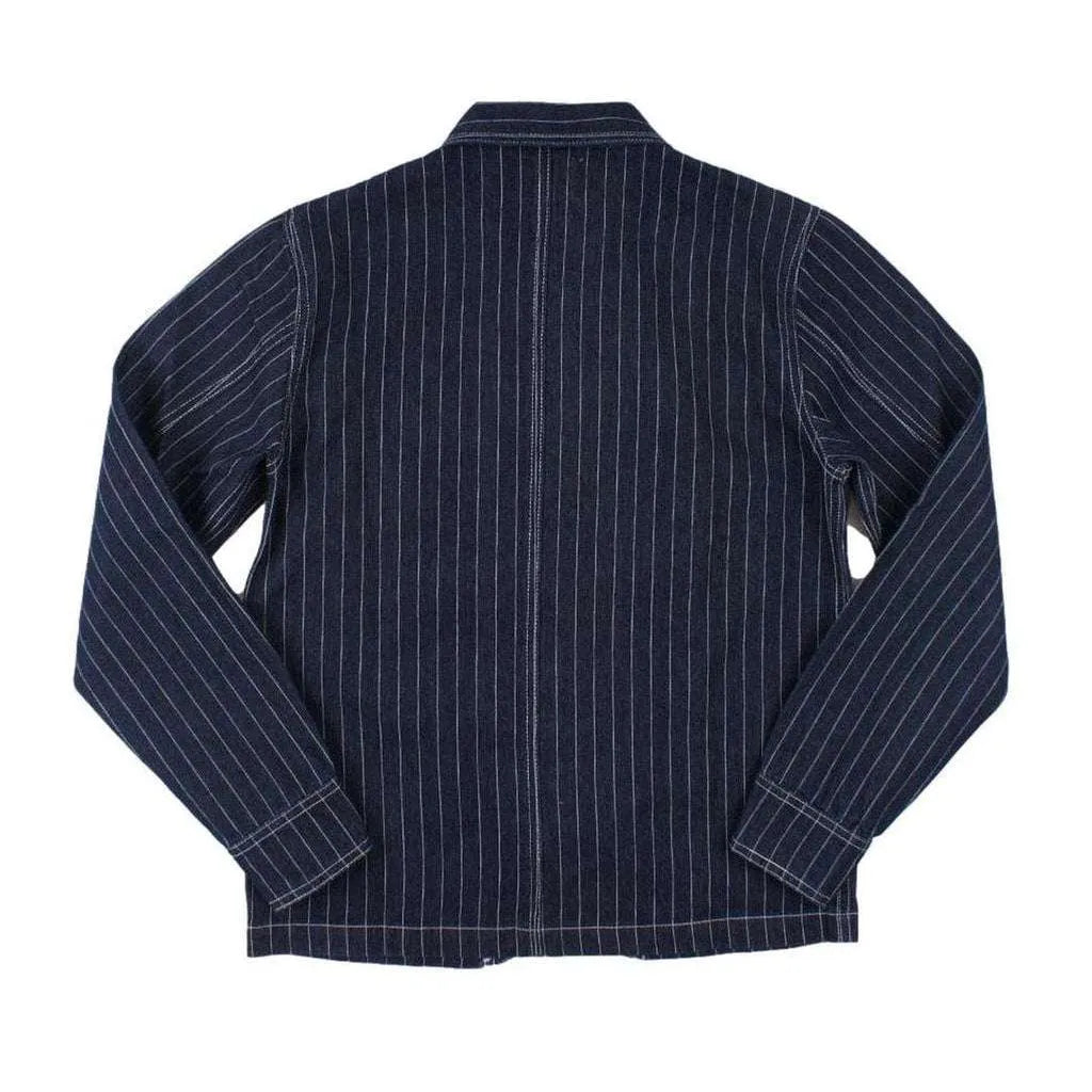 Classic striped men's denim jacket