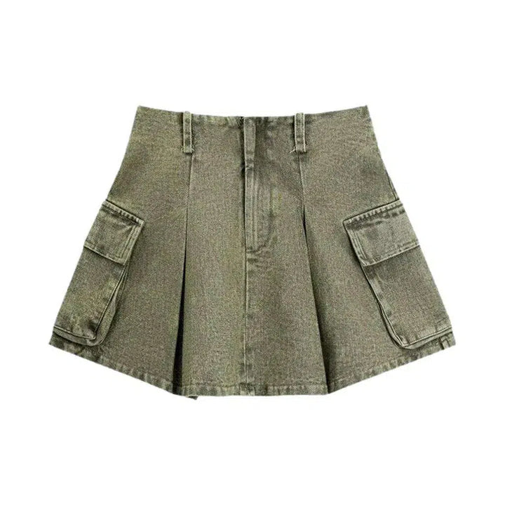 Color vintage women's denim skirt