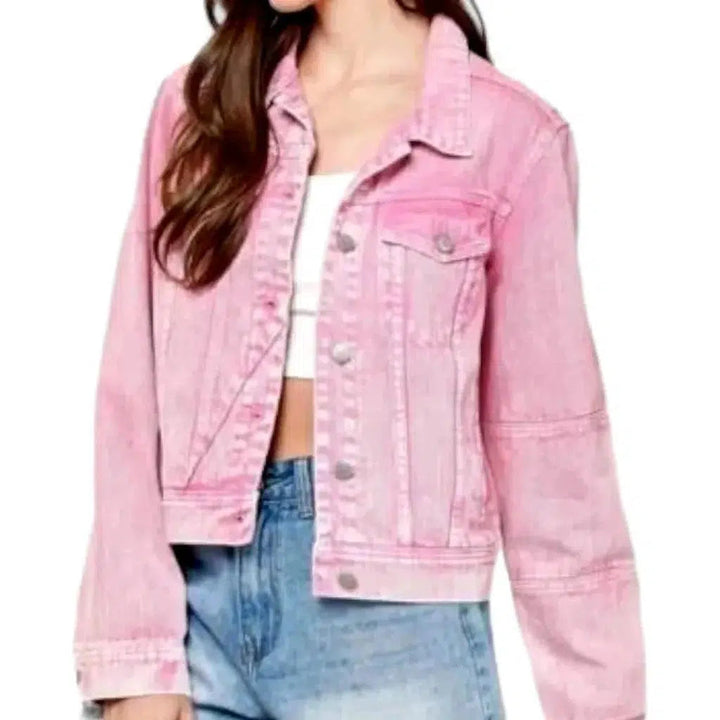 Color women's denim jacket