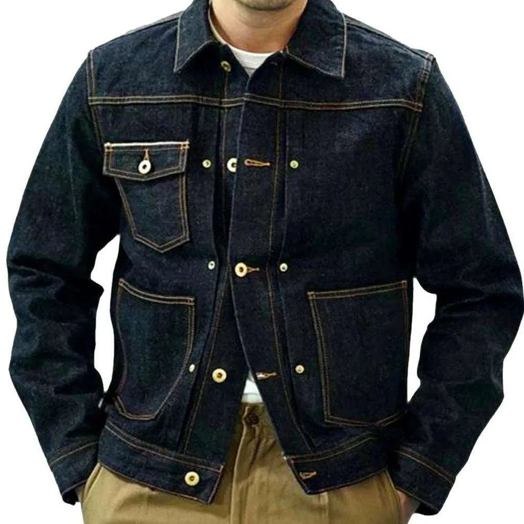 Contrast stitching denim jacket