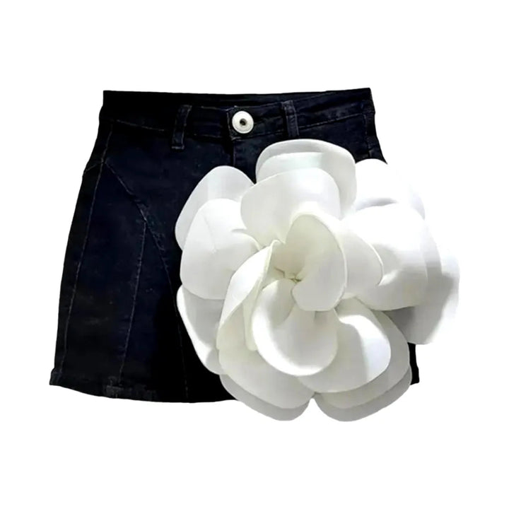 Cotton-flower y2k women's jean skort