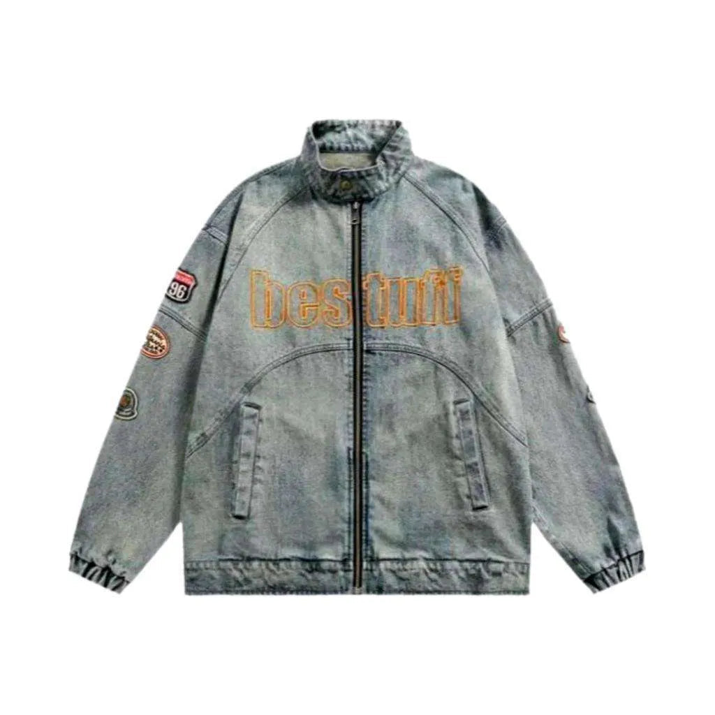 Cowboy denim jacket with patches