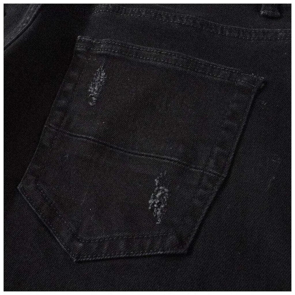 Crystal color patch men's jeans