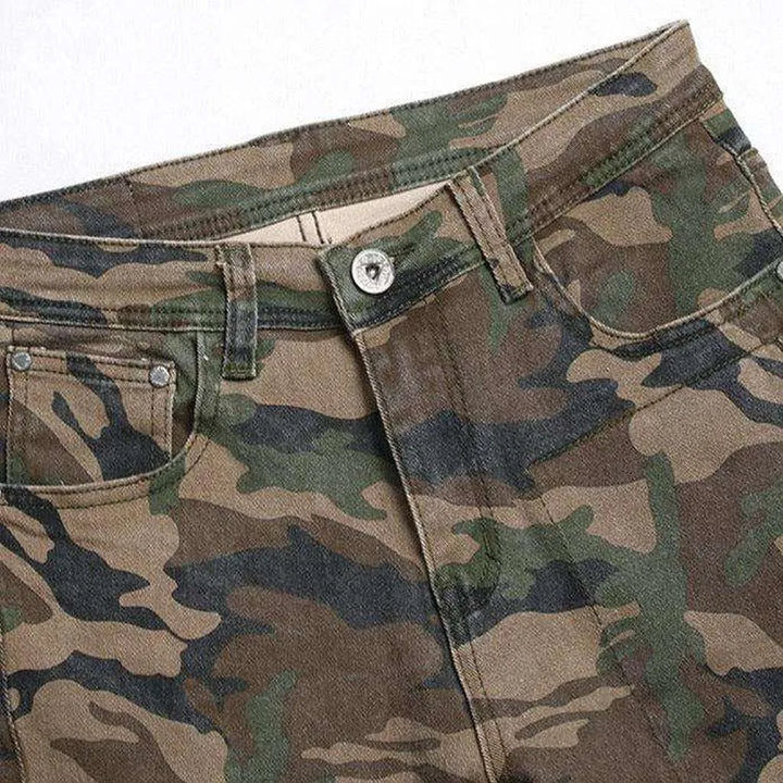 Camouflage print men's denim pants