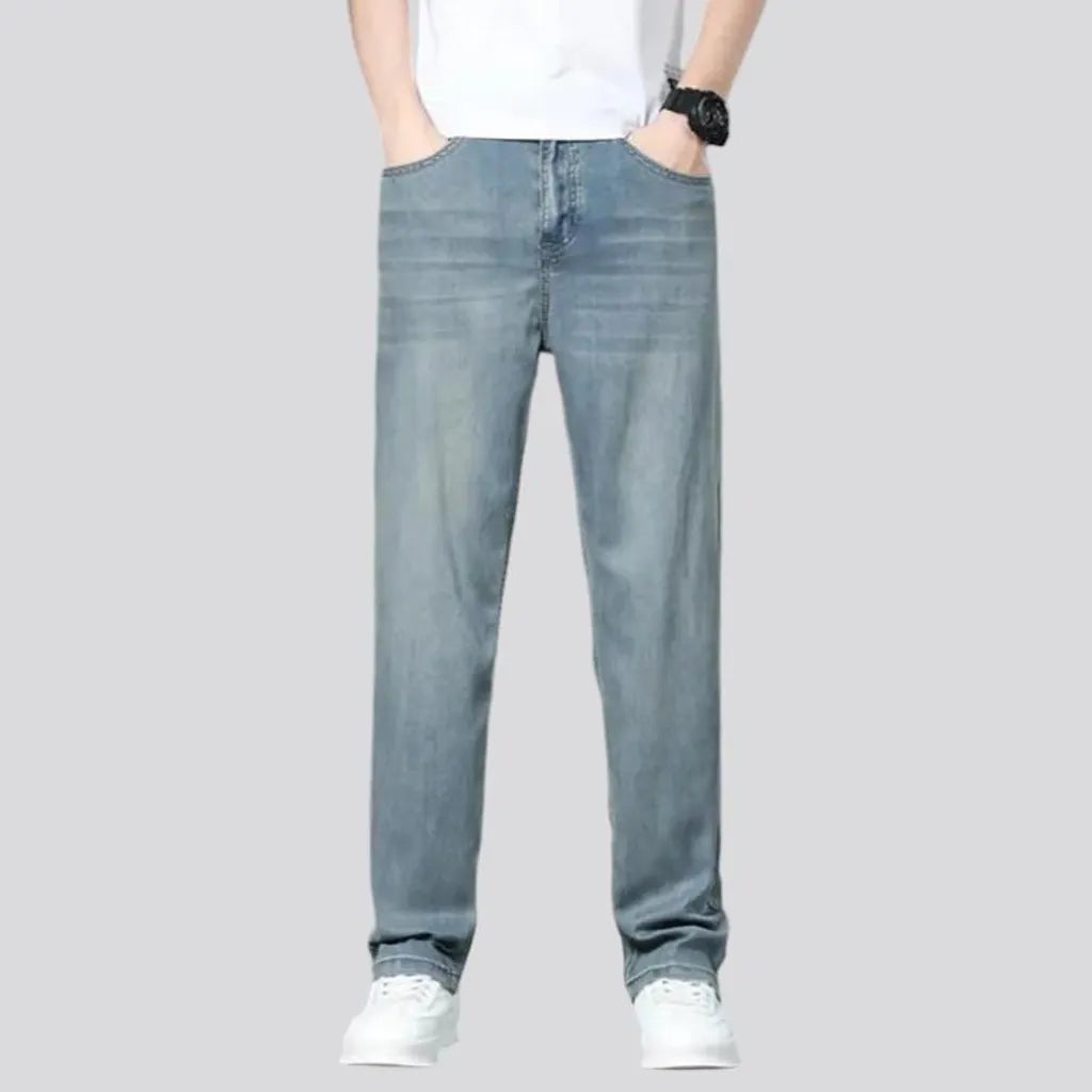 Soft-fabric men's straight jeans