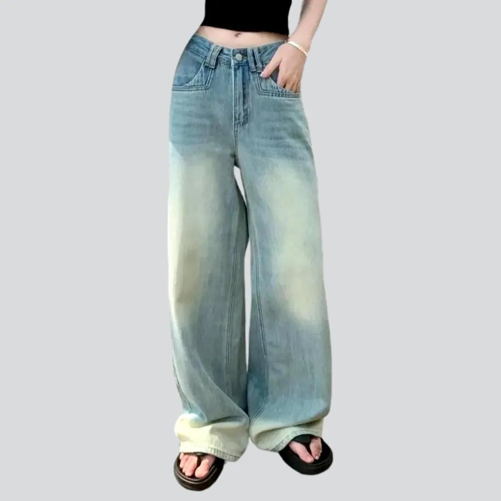 Vintage yellow-cast jeans
 for women