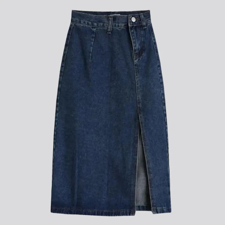 Medium-wash denim skirt
 for women