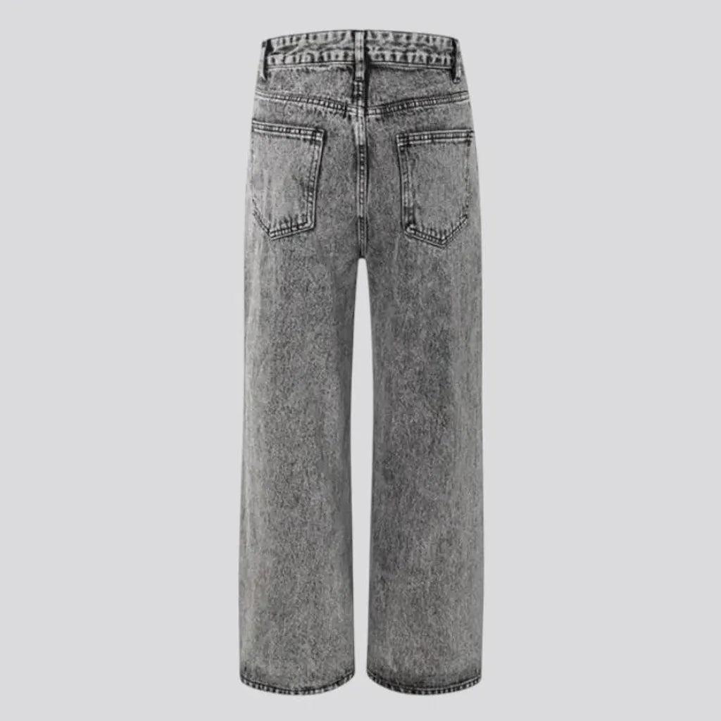 Roomy coated fashion jeans for men