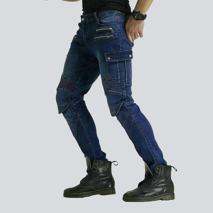 Biker cargo jeans with zippers