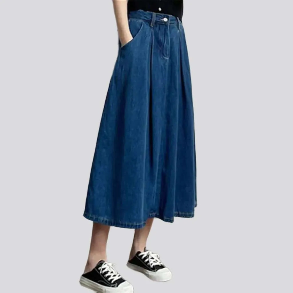 Medium wash medium-wash jeans skirt