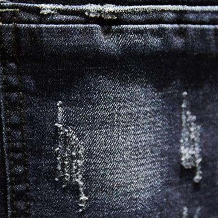 Whiskered distressed jeans for men
