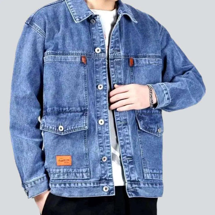 Fashion oversized jean jacket
 for men