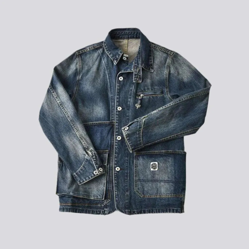 Fashion vintage jean jacket
 for men