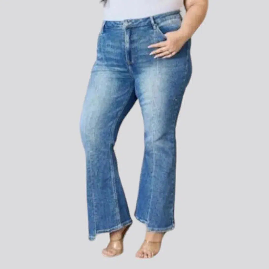 Plus-size women's high-waist jeans