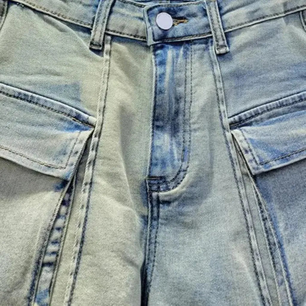 Wide-leg vintage jean shorts
 for women