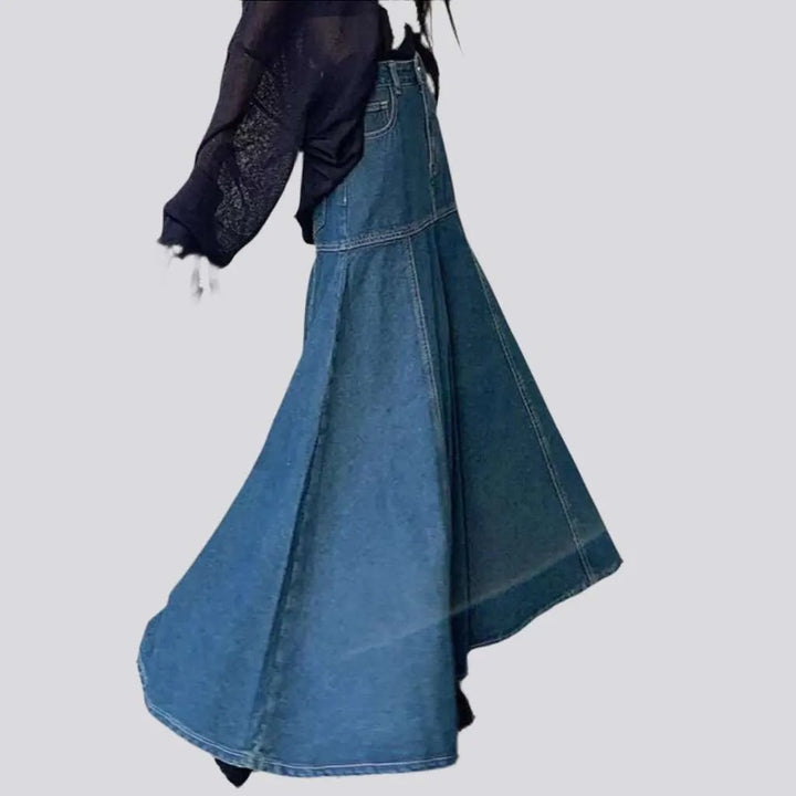 Floor length jean skirt
 for women