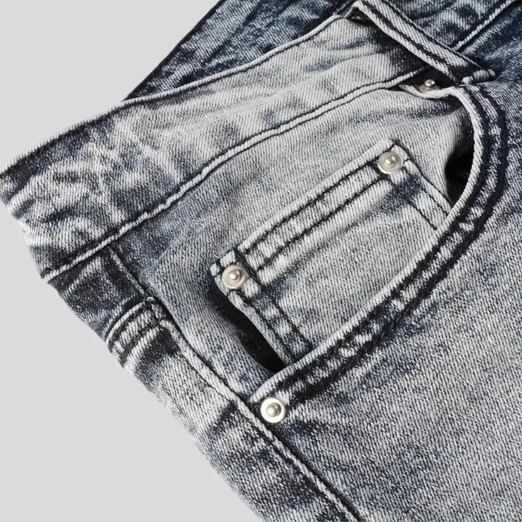 Fashionable acid wash jeans for men