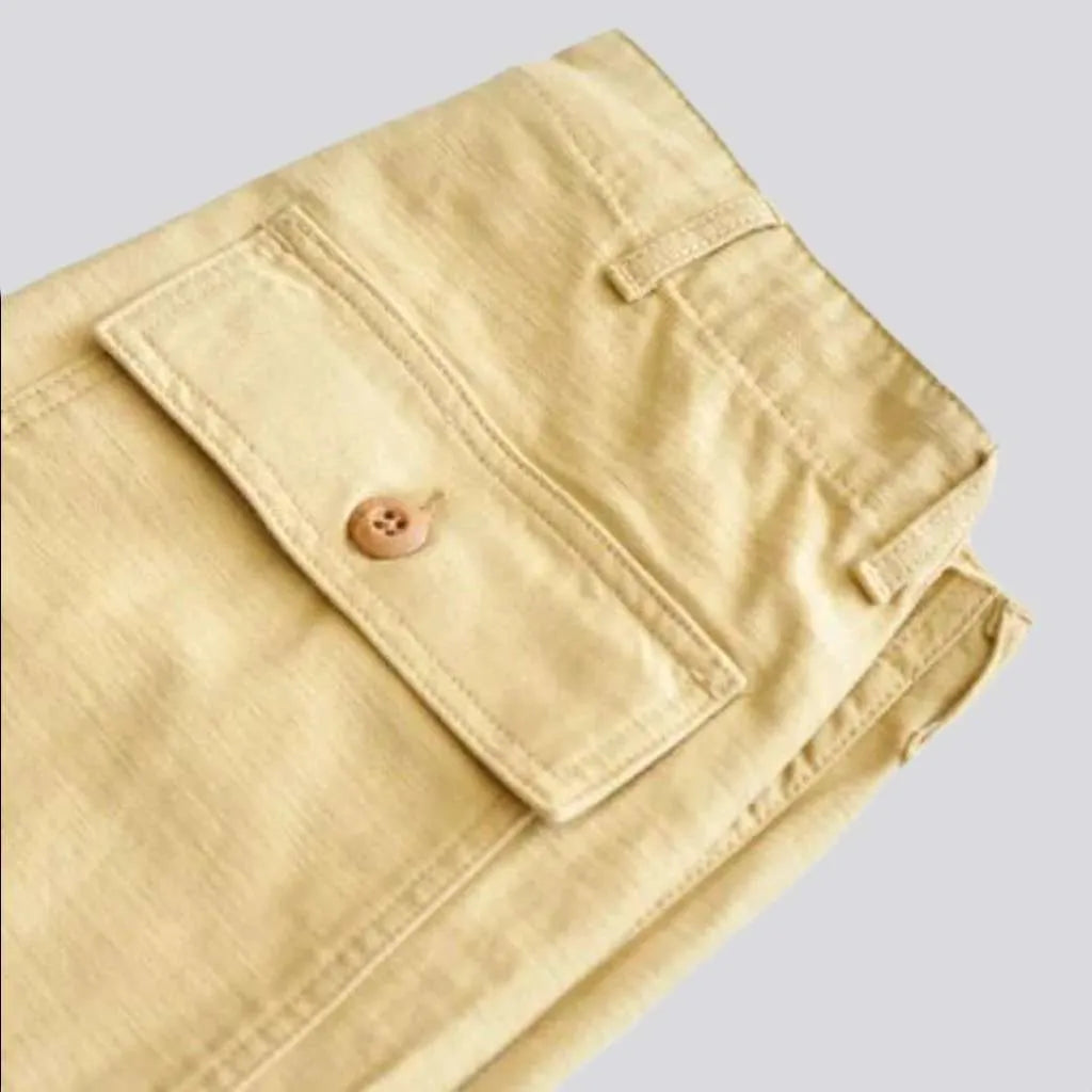 Color denim shorts
 for men