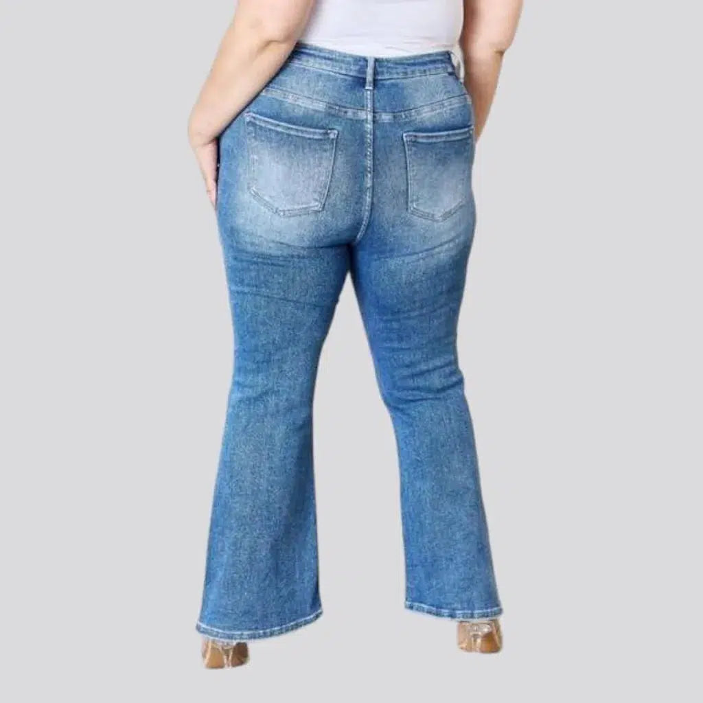 Plus-size women's high-waist jeans