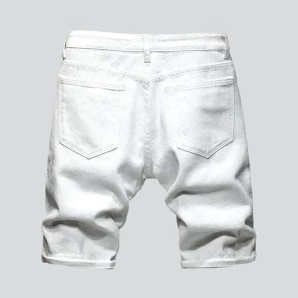 Ripped denim shorts for men