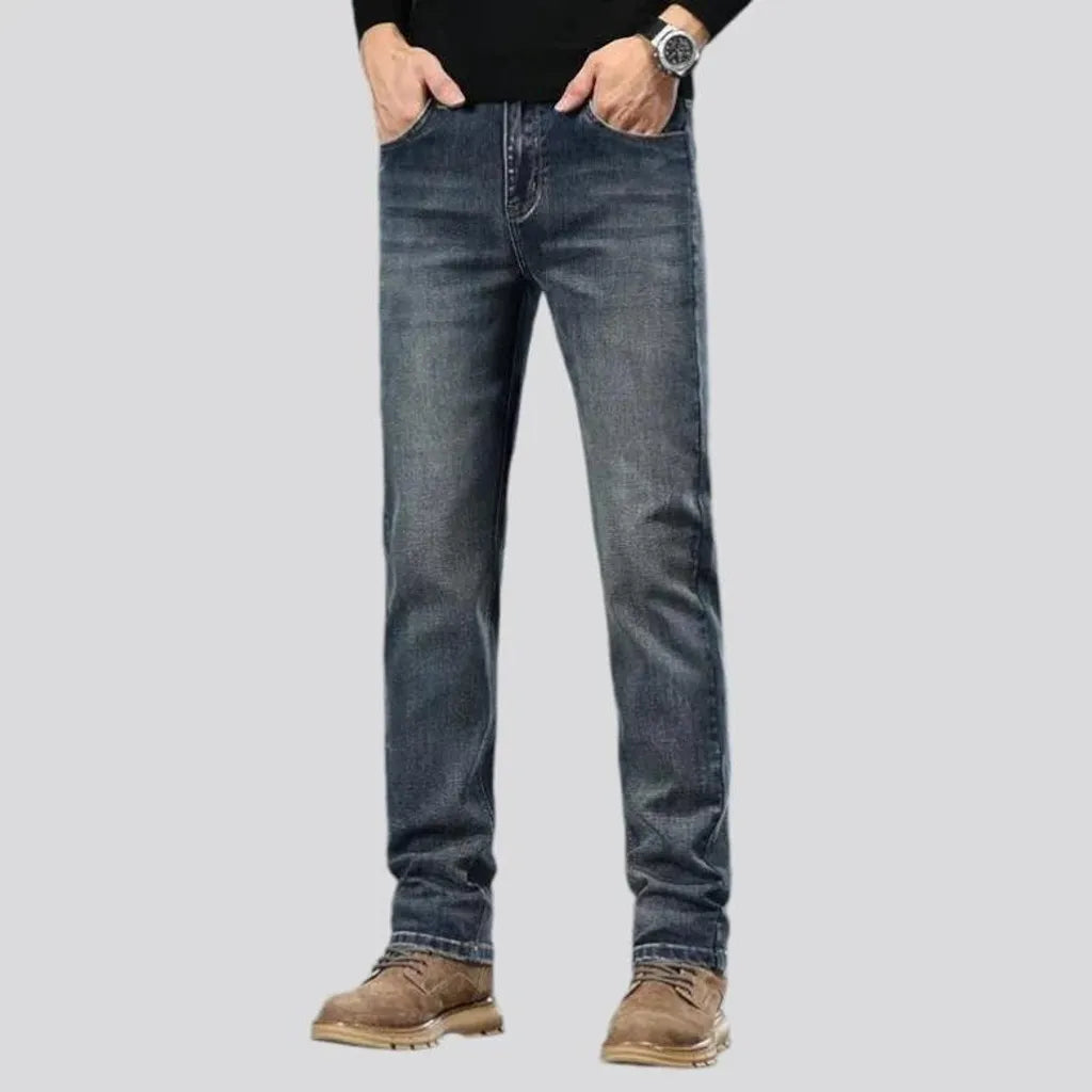 Classic tapered stonewashed men's jeans