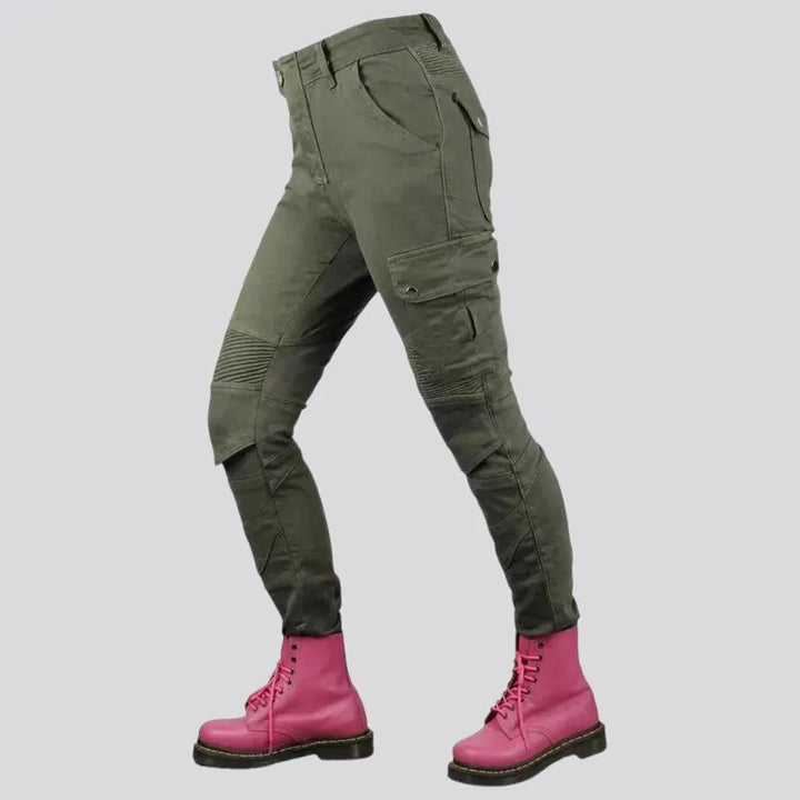 Slender fit biker women's kevlar jeans