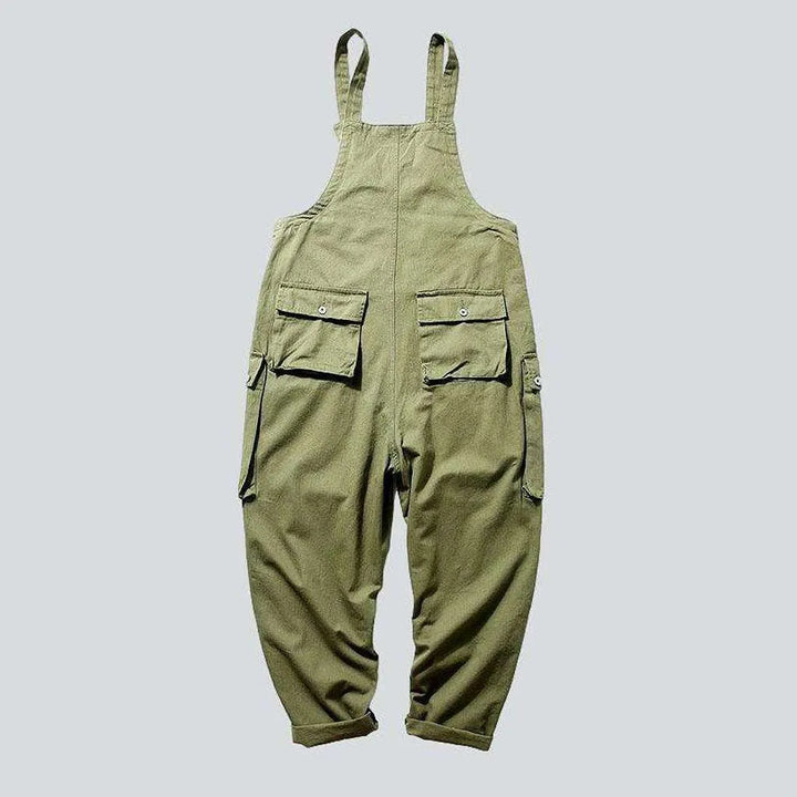 Safari-style baggy bib overalls