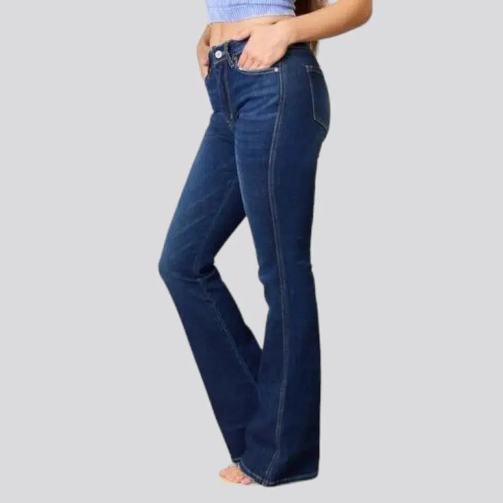 Dark-wash women's bootcut jeans