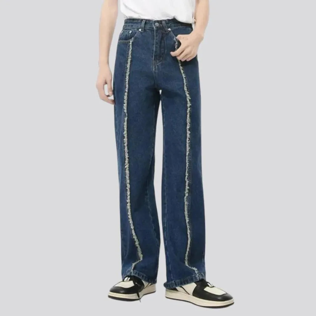 Vintage look medium rise men's jeans