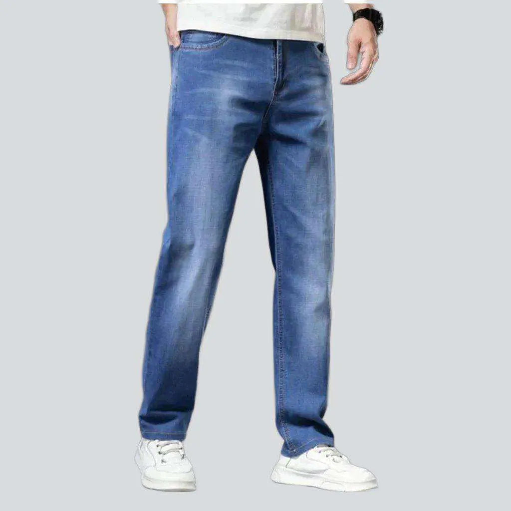 Thin straight-fit jeans for men