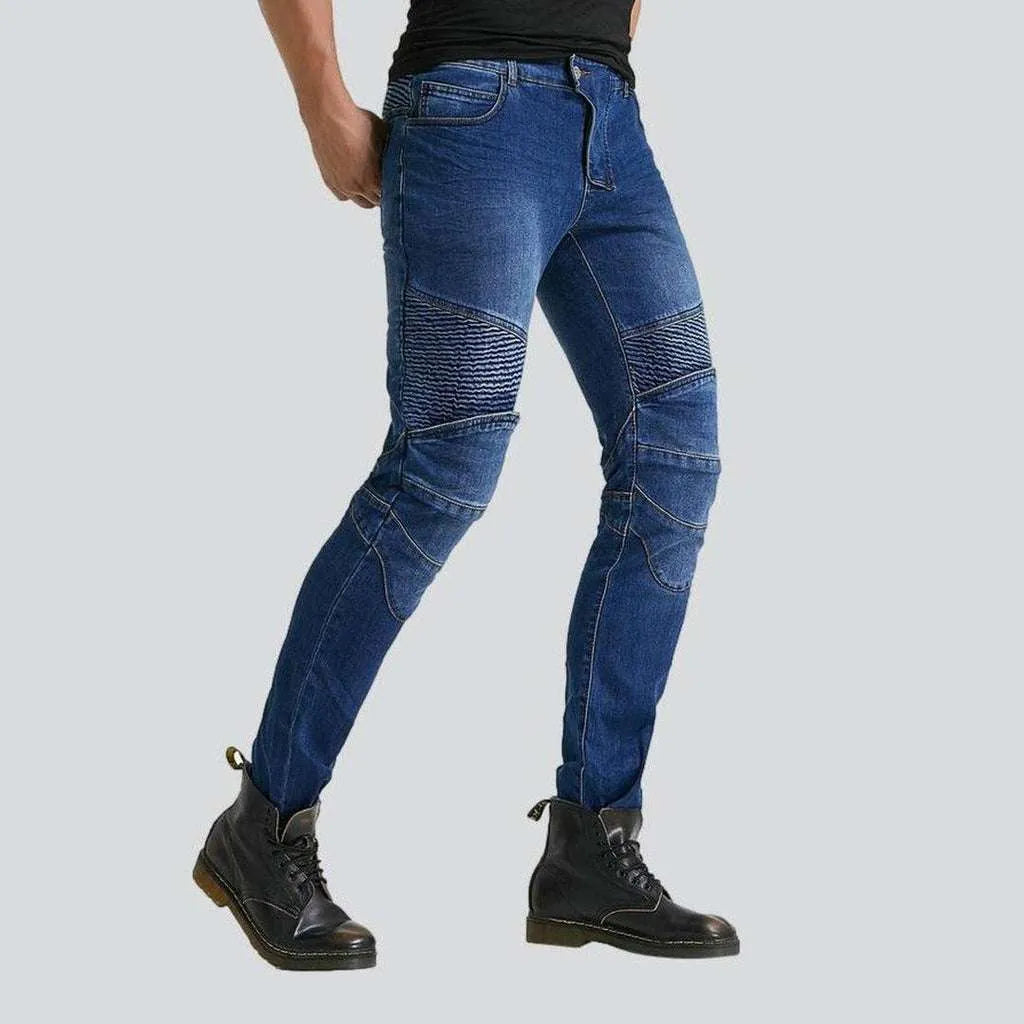 Waterproof men's biker jeans