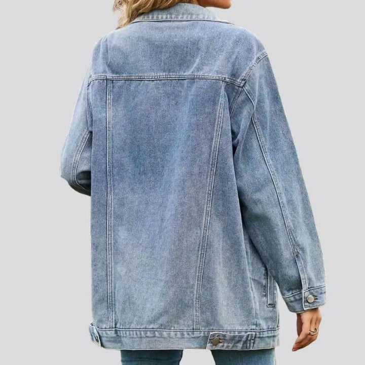 Vintage stonewashed denim jacket
 for women