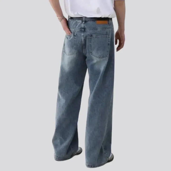 Mid-waist baggy jeans
 for men