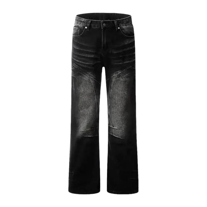 Dark men's sanded jeans