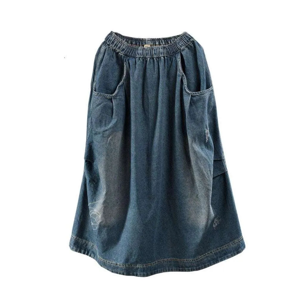Dark wash urban denim skirt