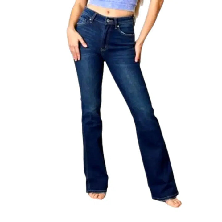 Dark-wash women's bootcut jeans