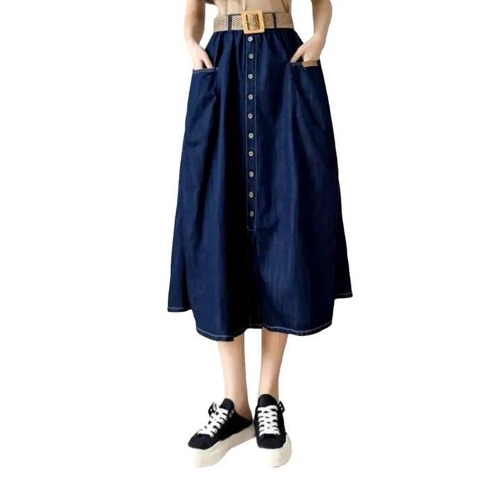 Dark-wash women's jeans skirt