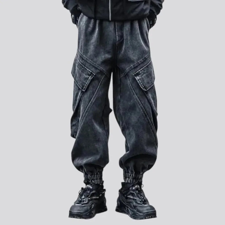 Baggy fit retro cargo jeans joggers for men