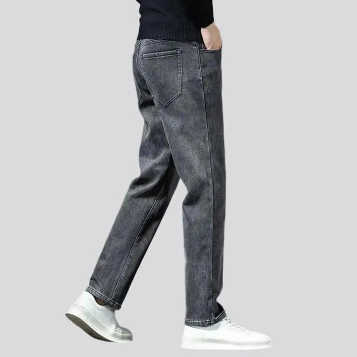 Mid-waist 90s style stretchable men's jeans