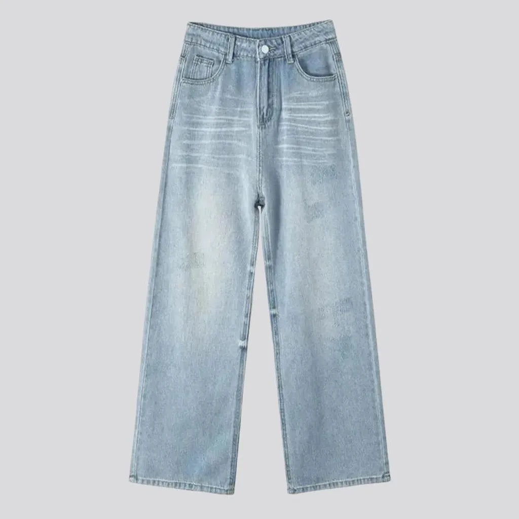 Vintage light wash baggy women's jeans