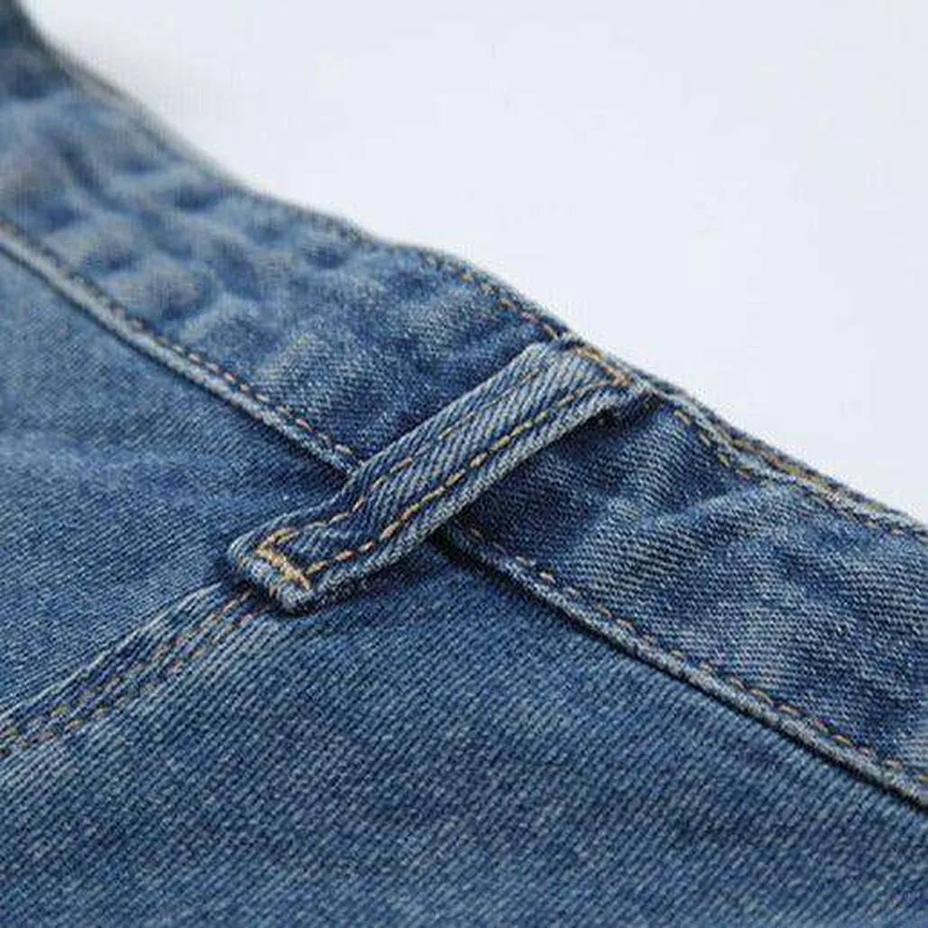 Patchwork long jean skirt