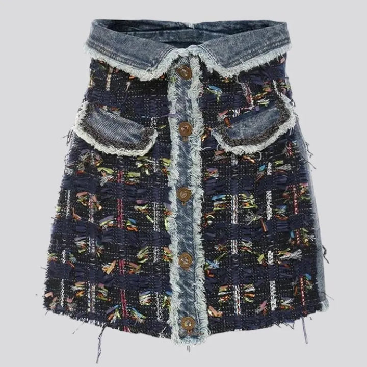 Embroidered women's denim skirt | Jeans4you.shop