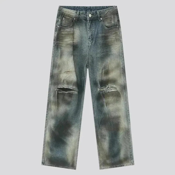 Grunge painted jeans
 for men