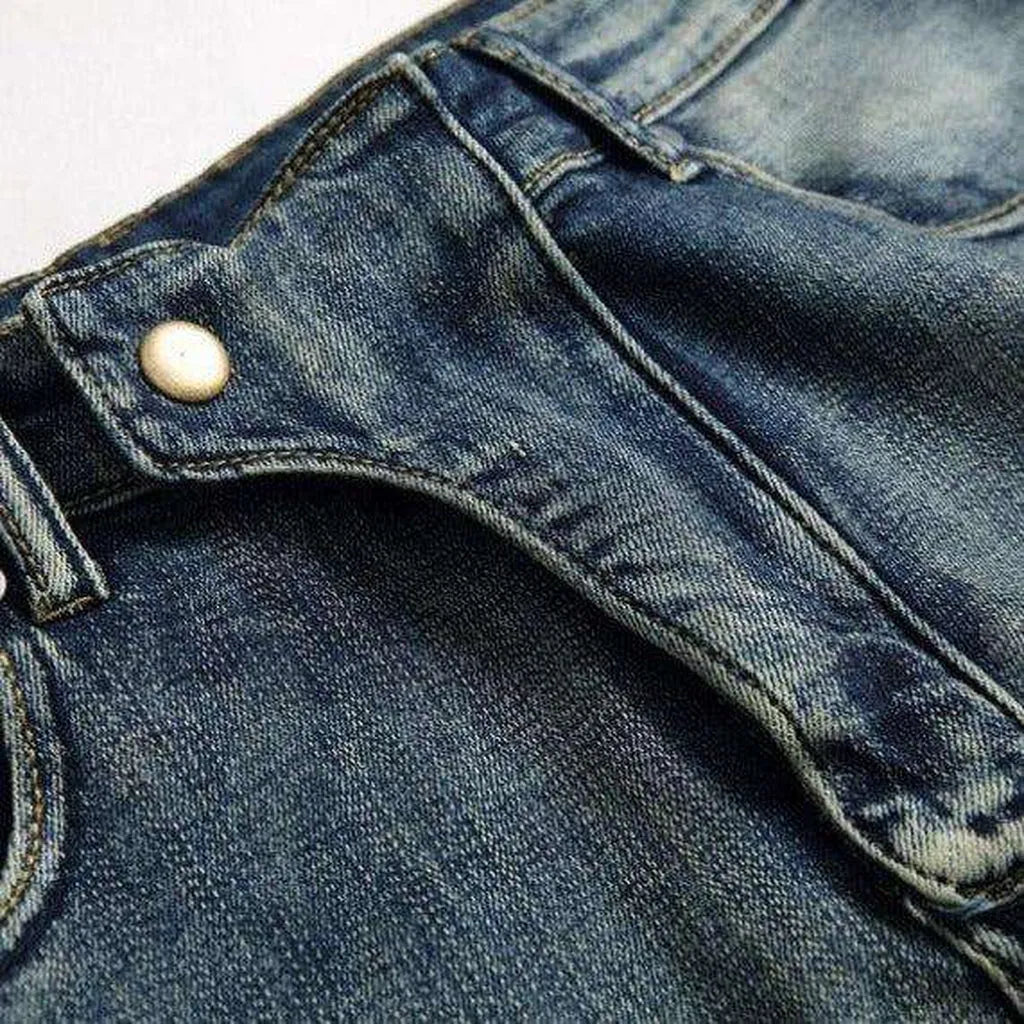 Vintage blue men's biker jeans