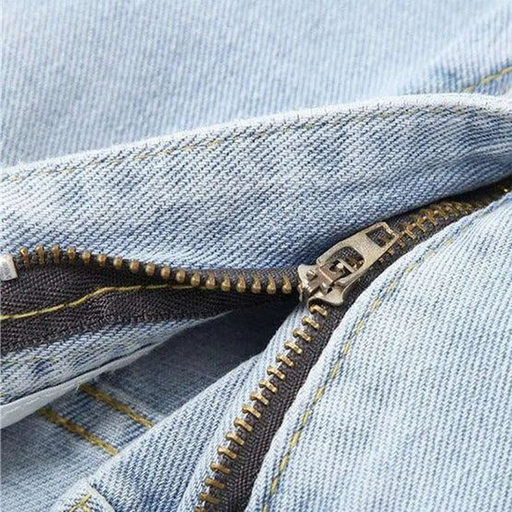 Denim waist belt baggy jeans